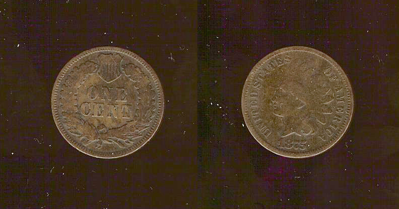 USA 1 cent Indian head 1875 gF